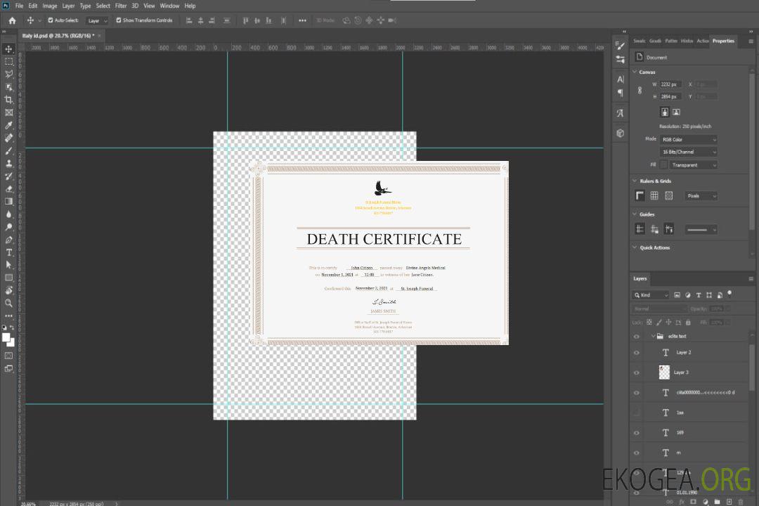 Certificat de décès aux États-Unis template Certificat de décès aux États-Unis template